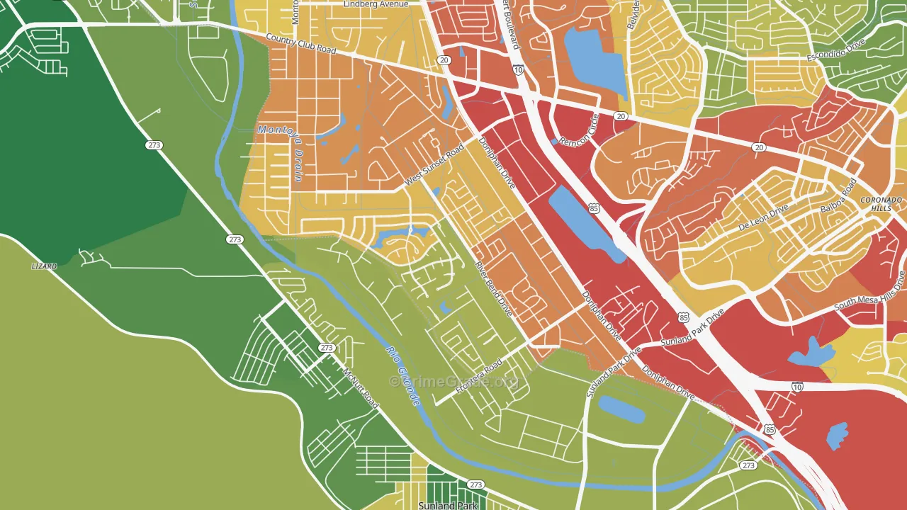 Zach White, El Paso, TX Map of Burglary Rates
