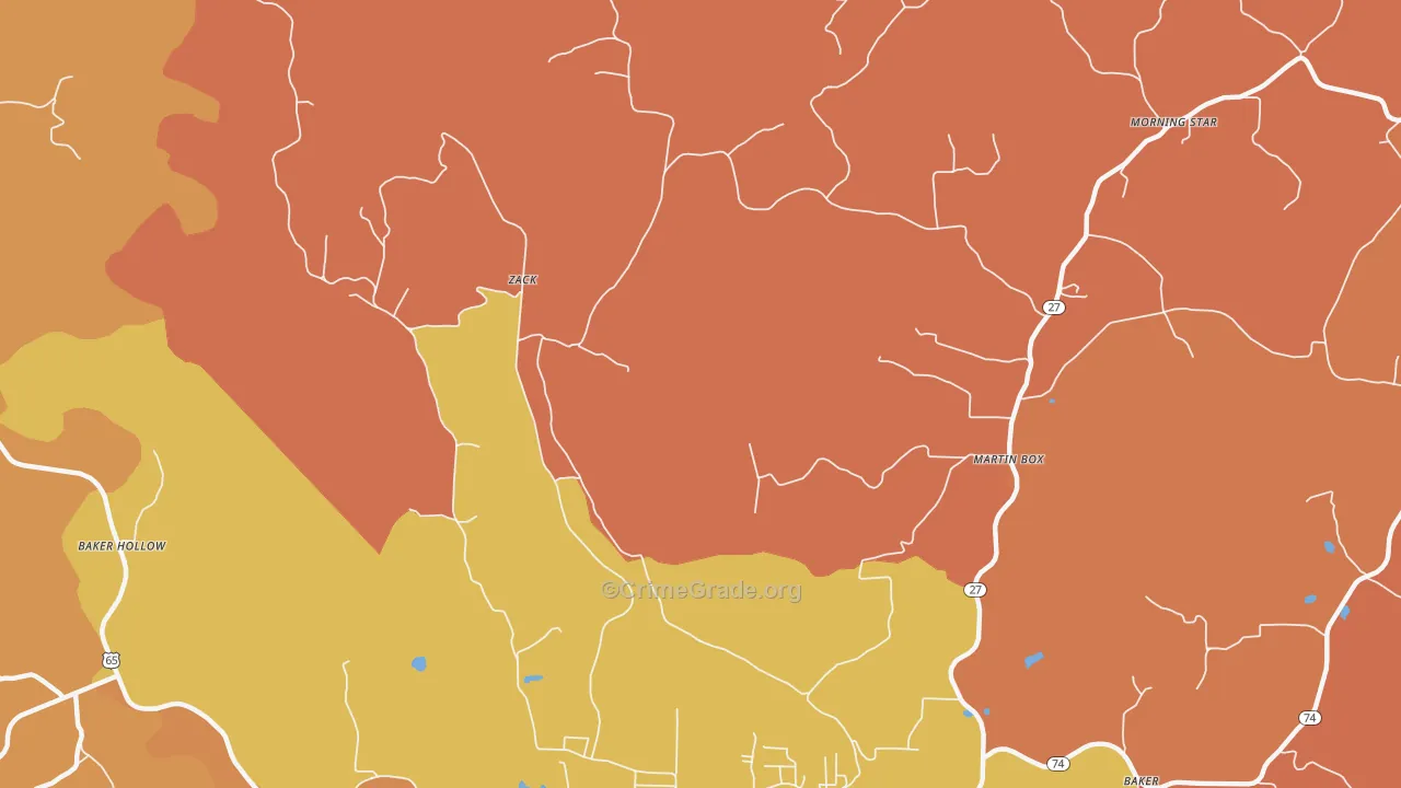 Zack, AR Map of Burglary Rates