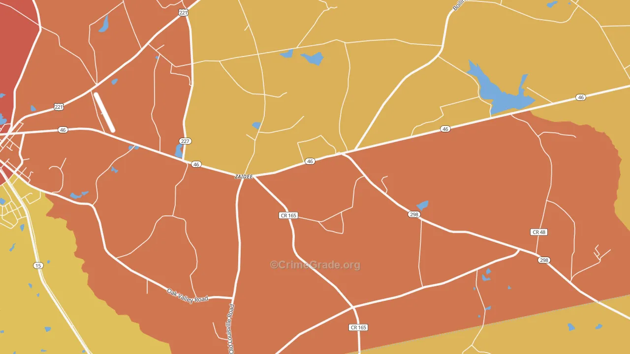 Zaidee, GA Map of Burglary Rates