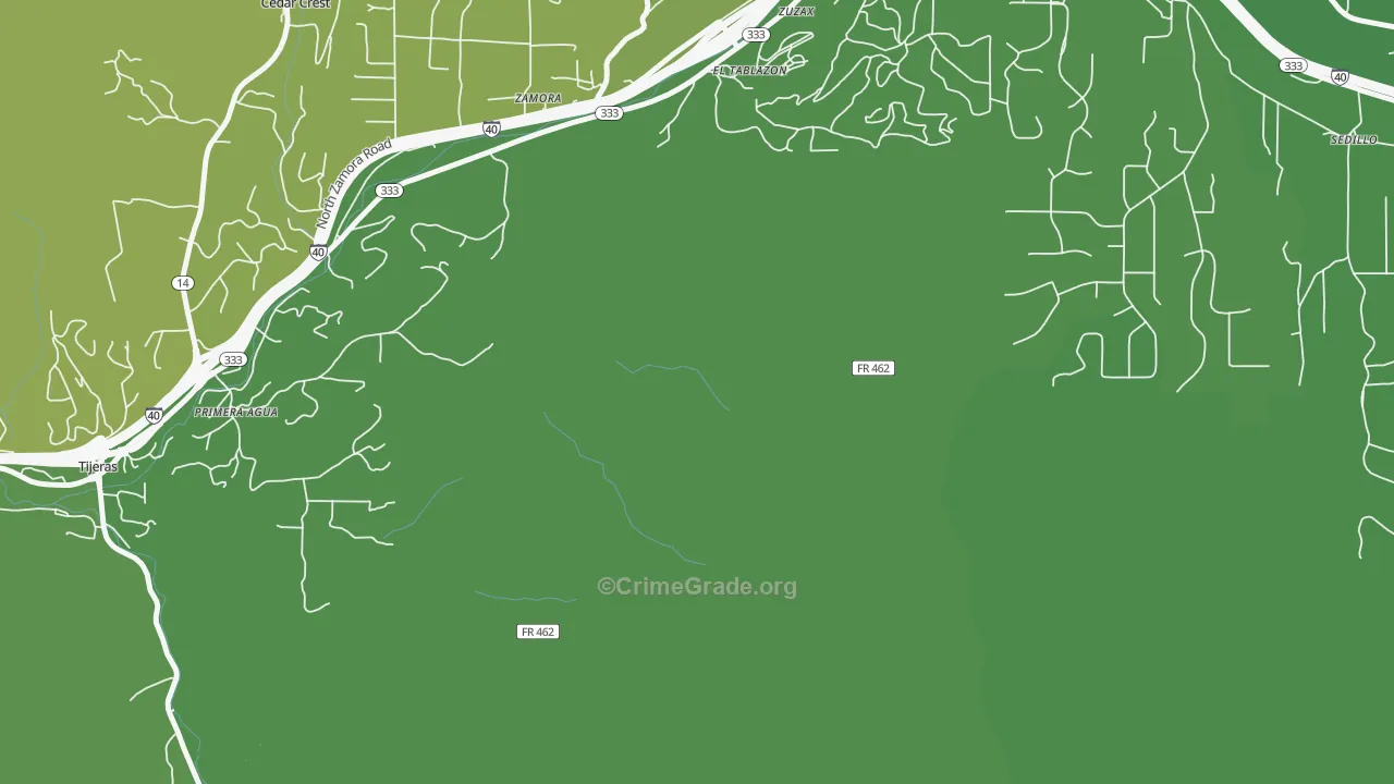 Zamora, NM Map of Burglary Rates