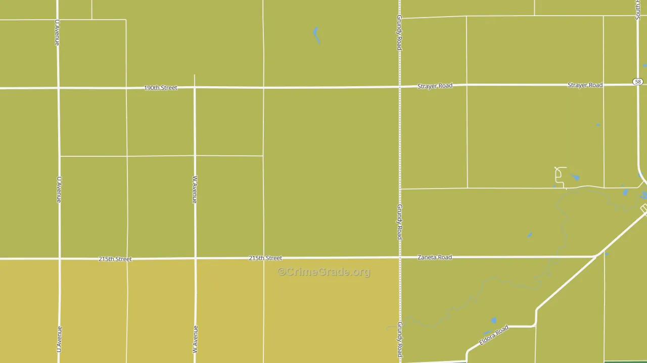 Zaneta, IA Map of Burglary Rates