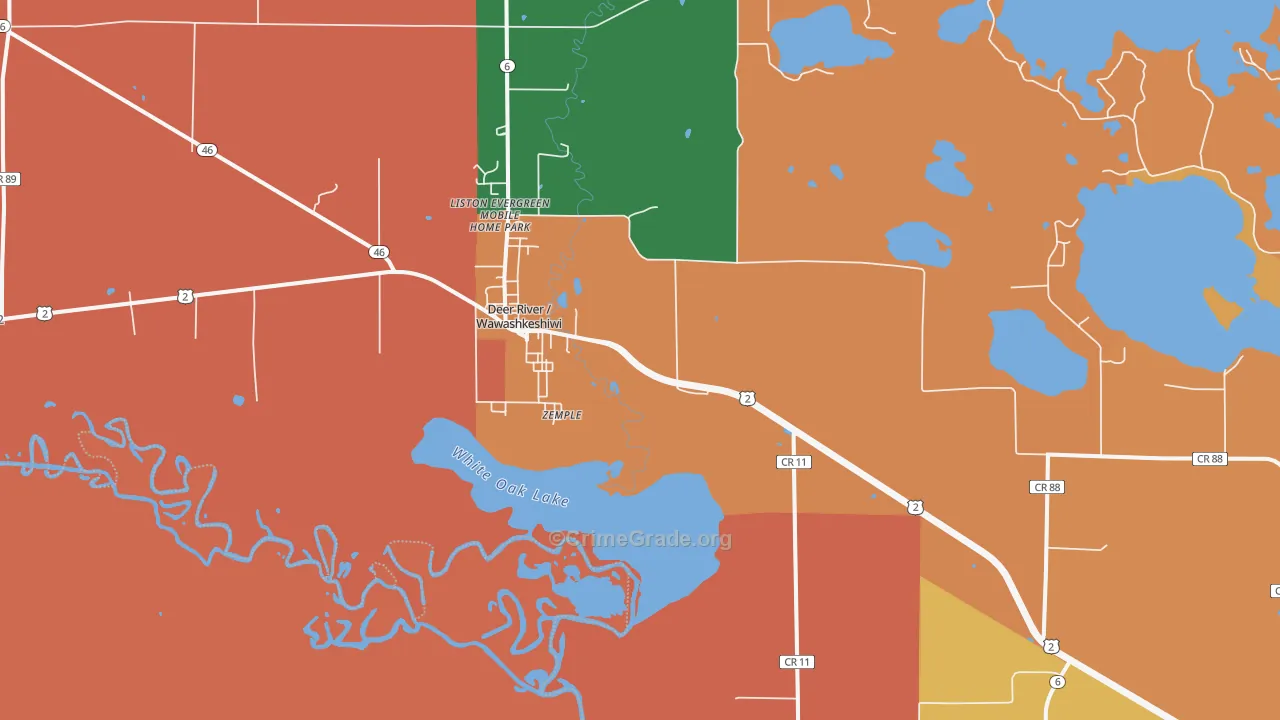 Zemple, MN Map of Burglary Rates