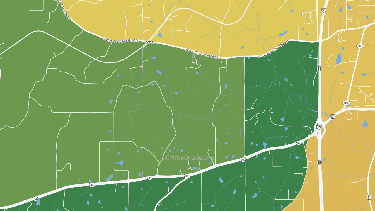 Zetus, MS Map of Burglary Rates
