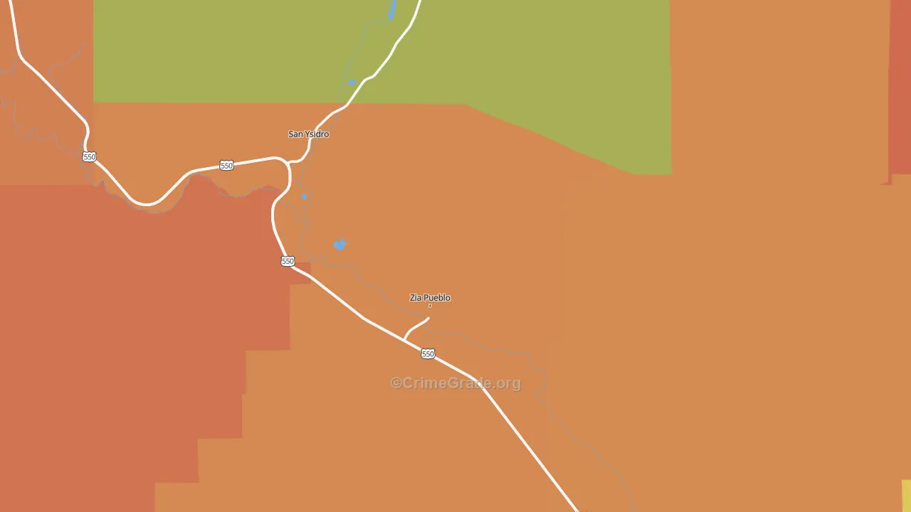 Zia Pueblo, NM Map of Burglary Rates