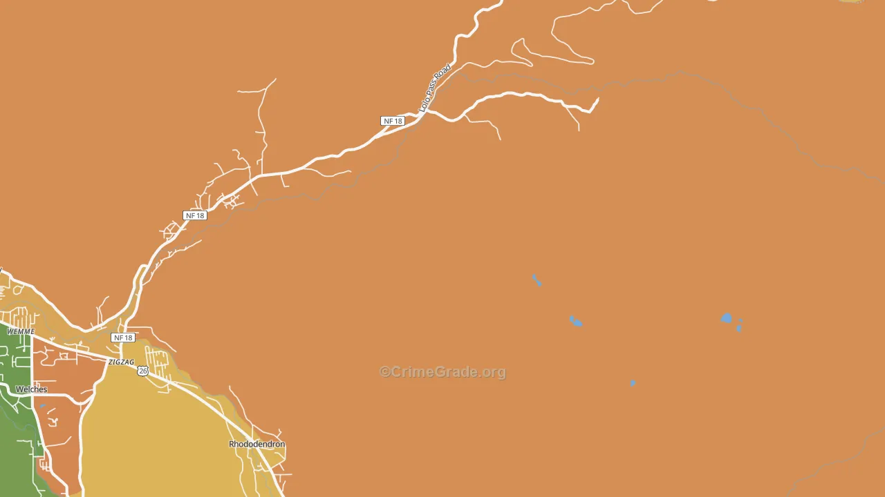 Zigzag, OR Map of Burglary Rates