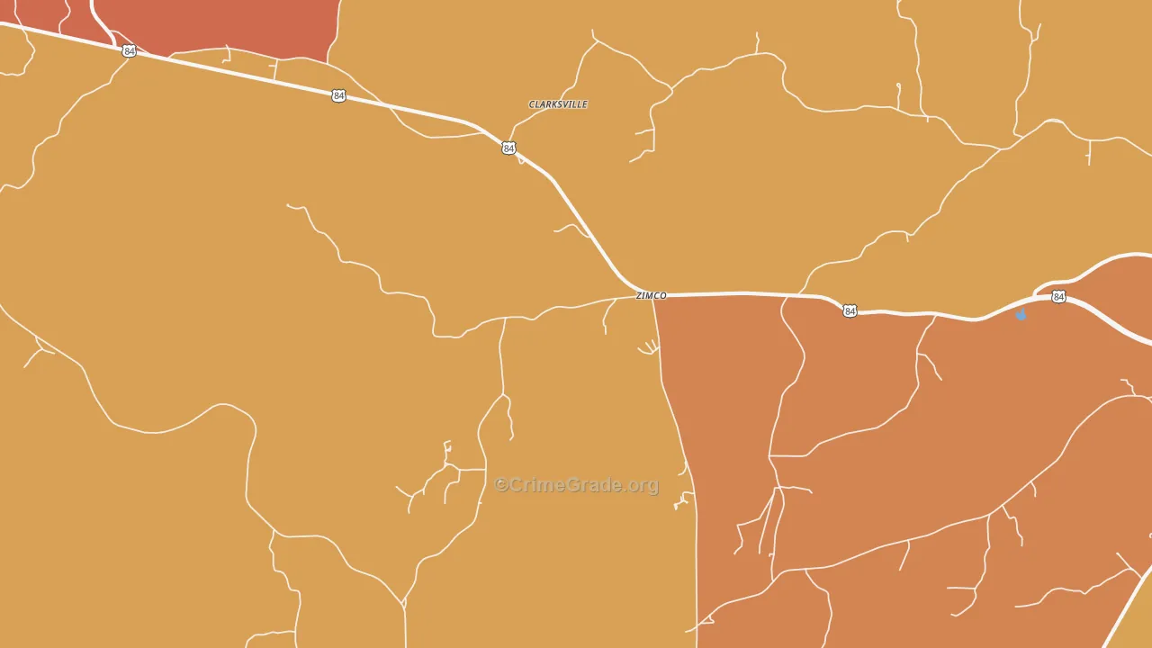 Zimco, AL Map of Burglary Rates