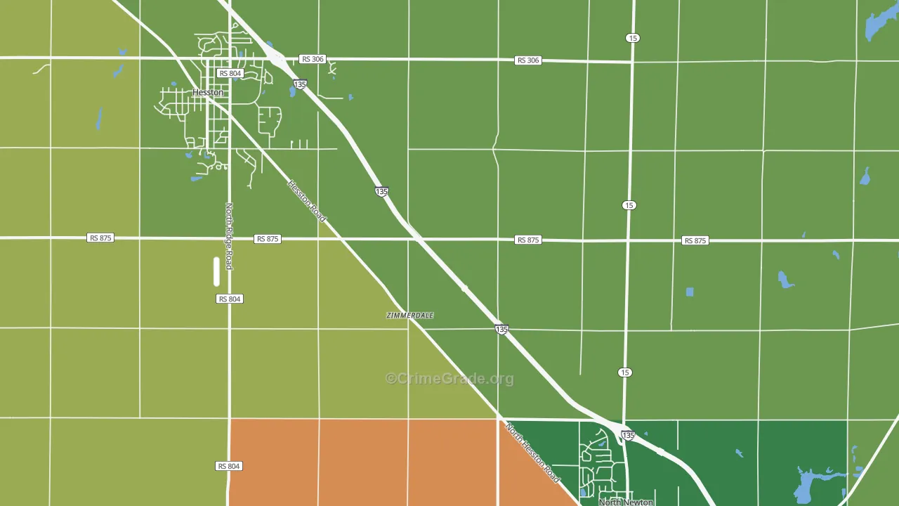 Zimmerdale, KS Map of Burglary Rates