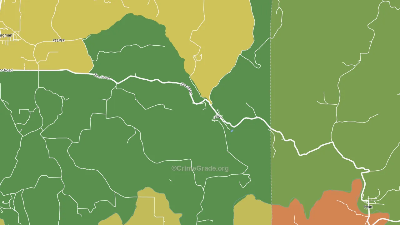 Zinc, AR Map of Burglary Rates