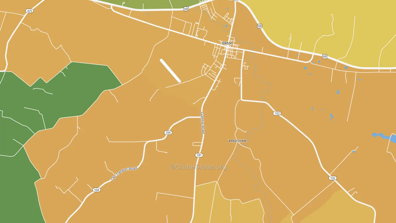 Zion, KY Map of Burglary Rates