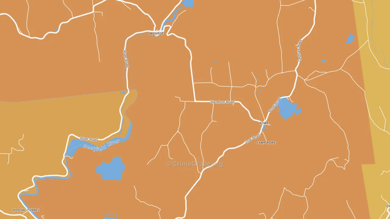 Zoar, MA Map of Burglary Rates