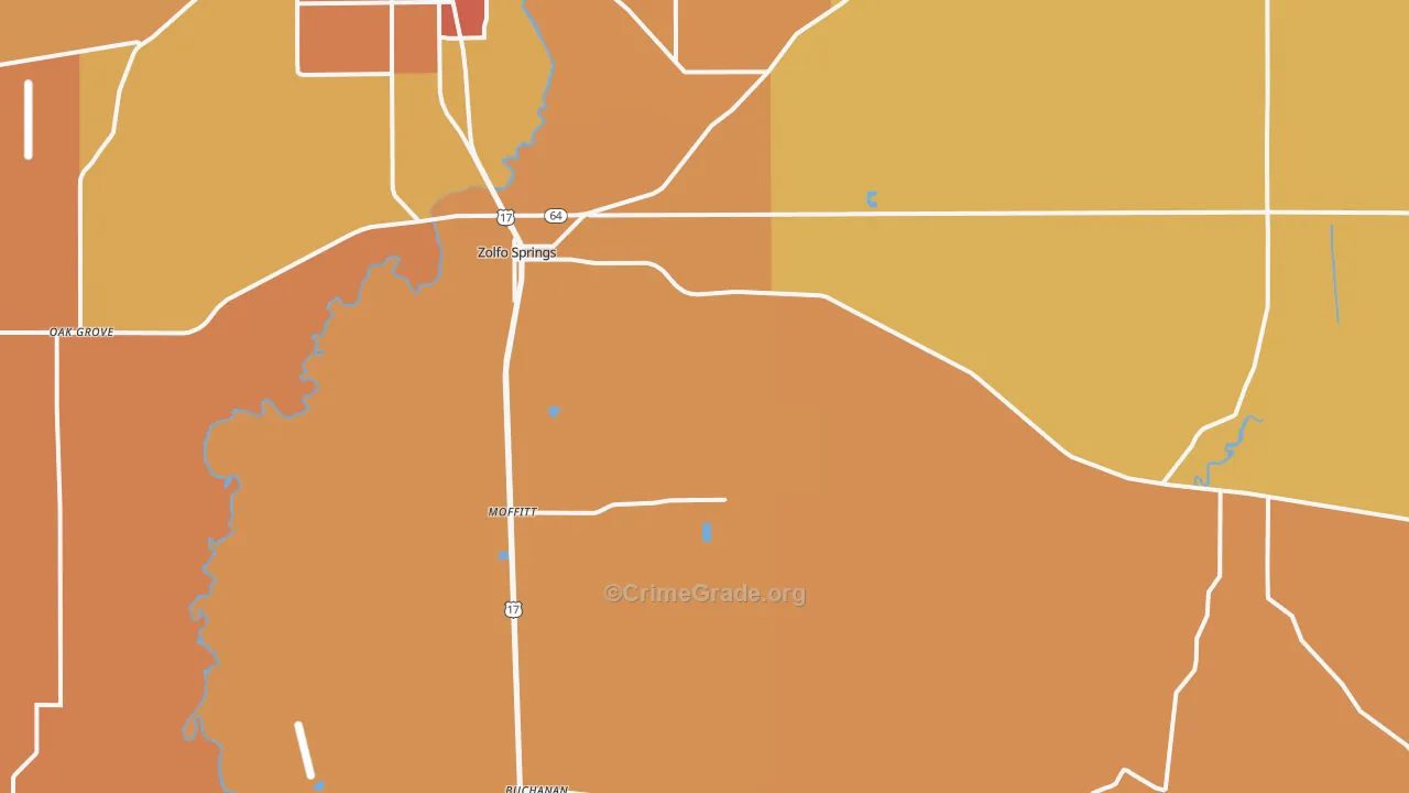 Zolfo Springs, FL Map of Burglary Rates