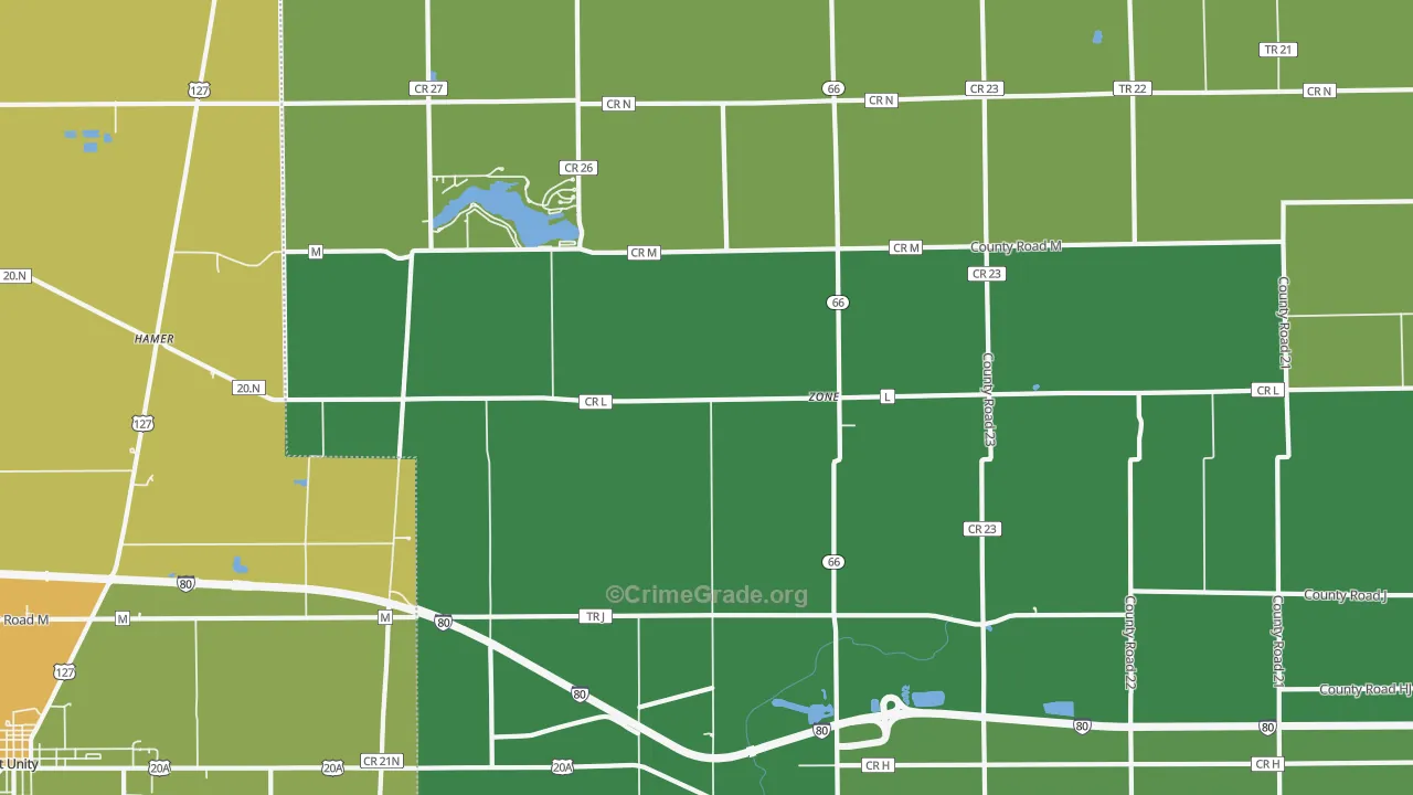 Zone, OH Map of Burglary Rates