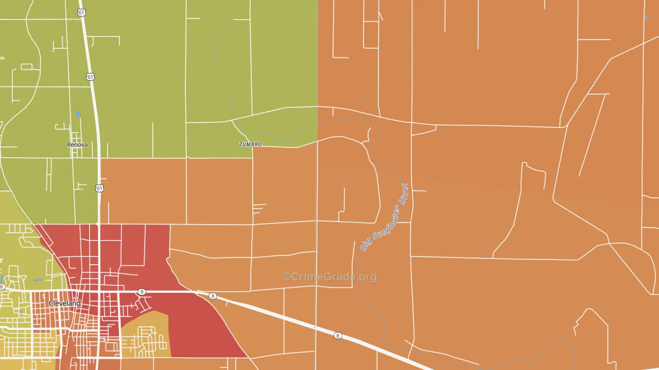 Zumbro, MS Map of Burglary Rates