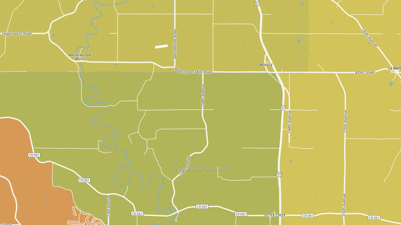 Zwingle, IA Map of Burglary Rates