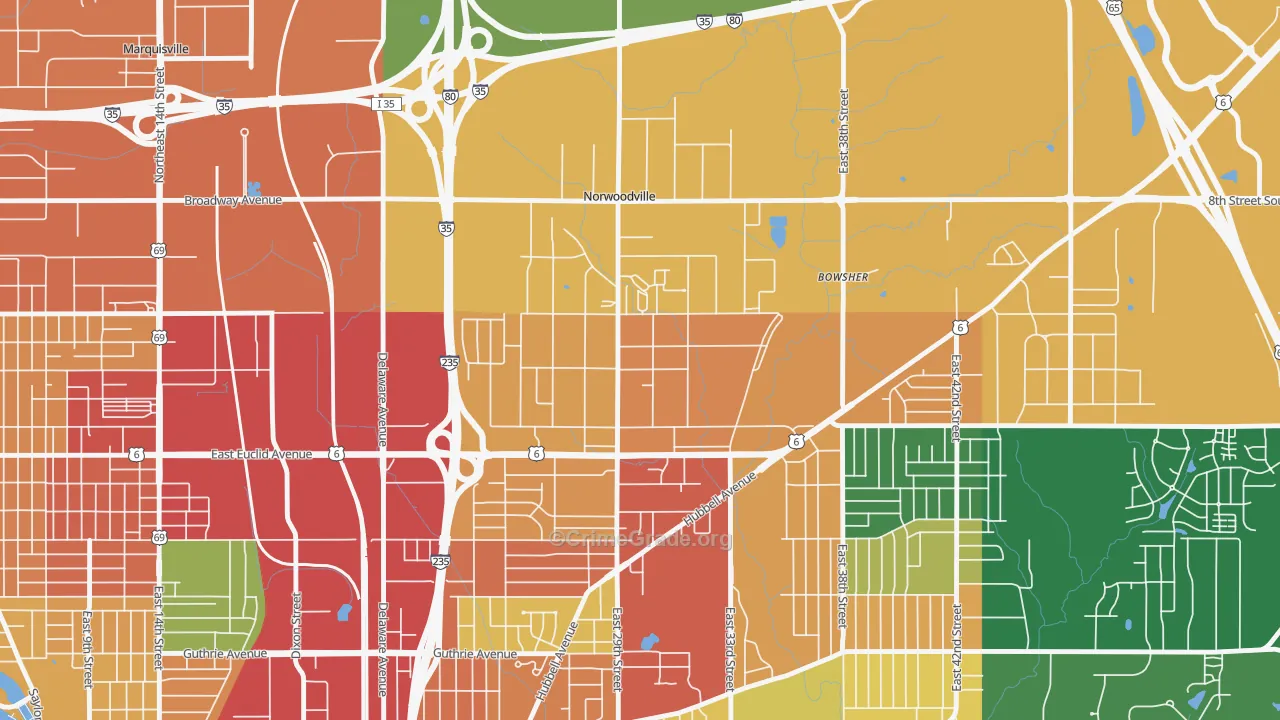 Douglas Acres, Des Moines, IA Map of Rates