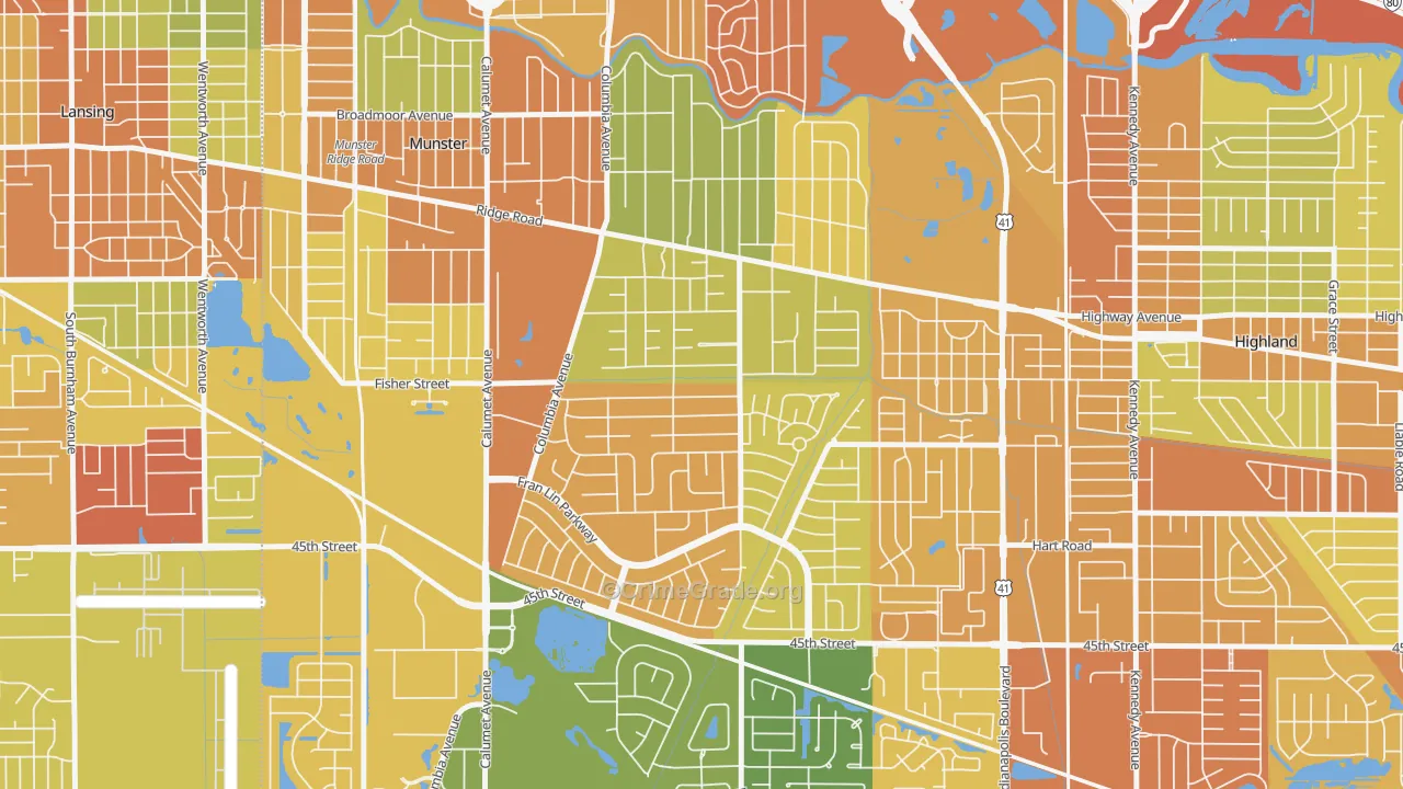Fairmeadow, Munster, IN Map of Rates