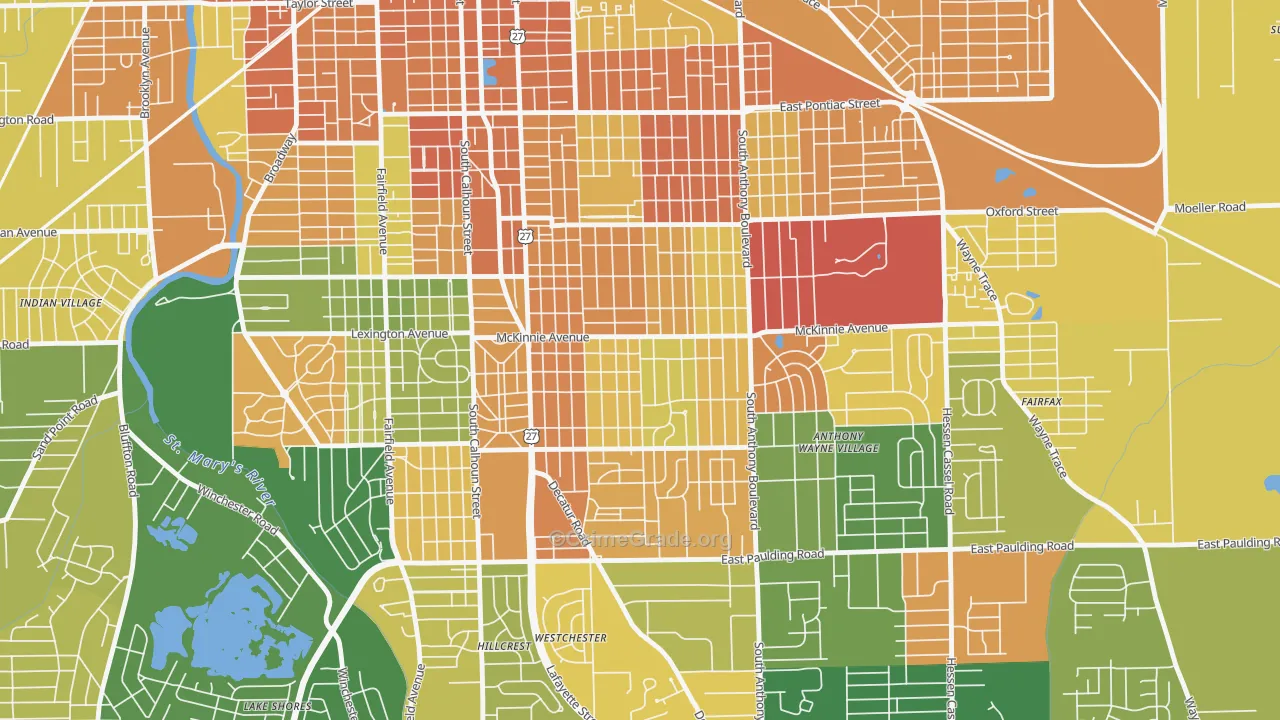 Pettit-Rudisill, Fort Wayne, IN Map of Rates