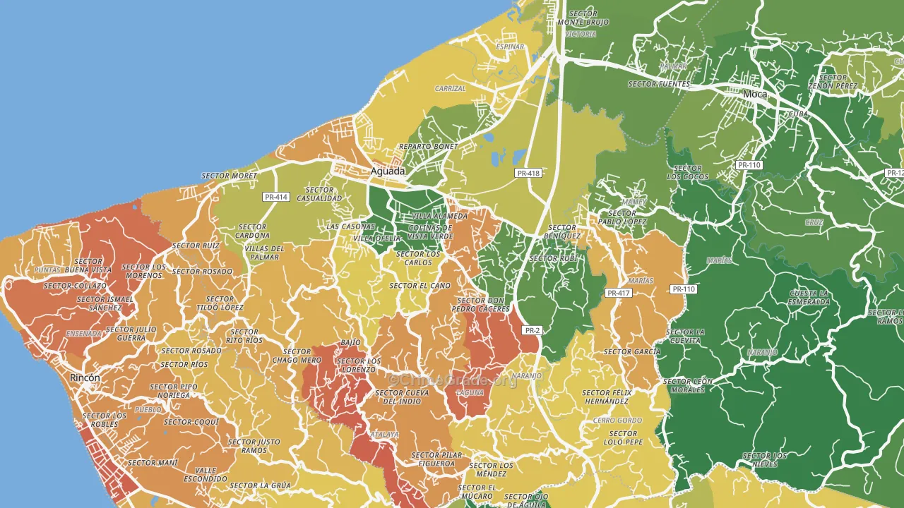 00602, PR Map of Drug-Related Crime Rates