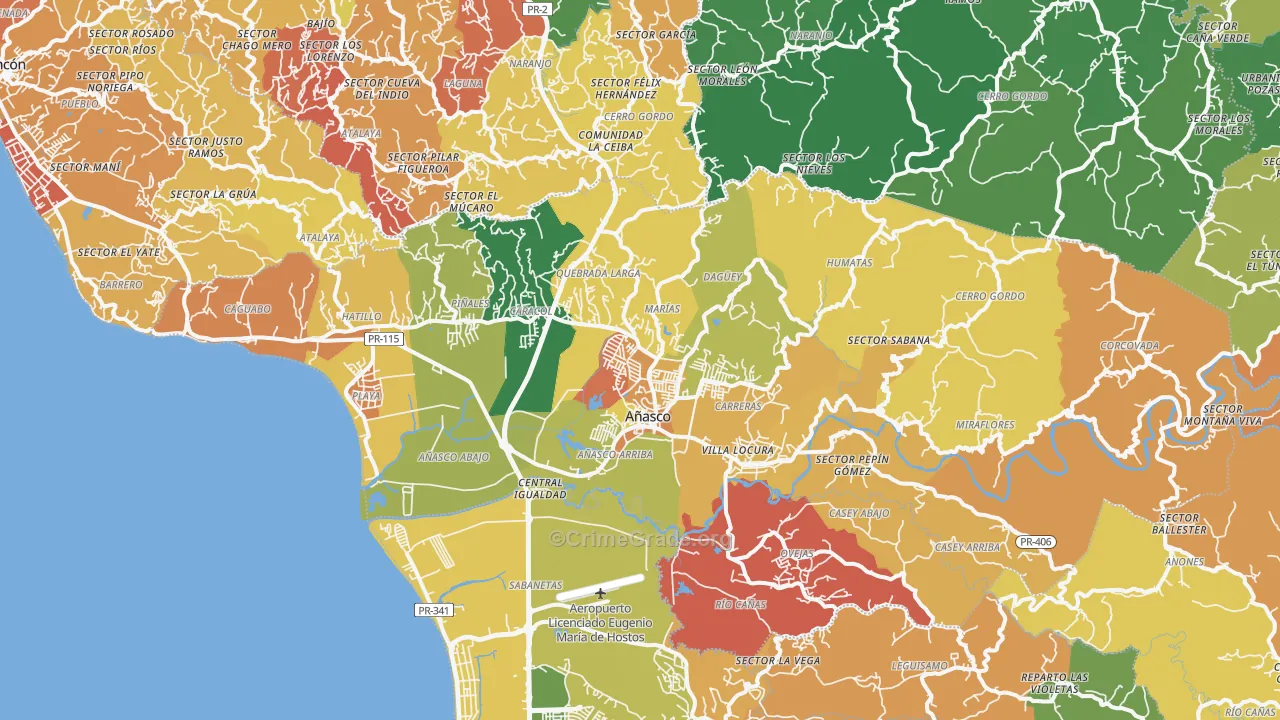 00610, PR Map of Drug-Related Crime Rates
