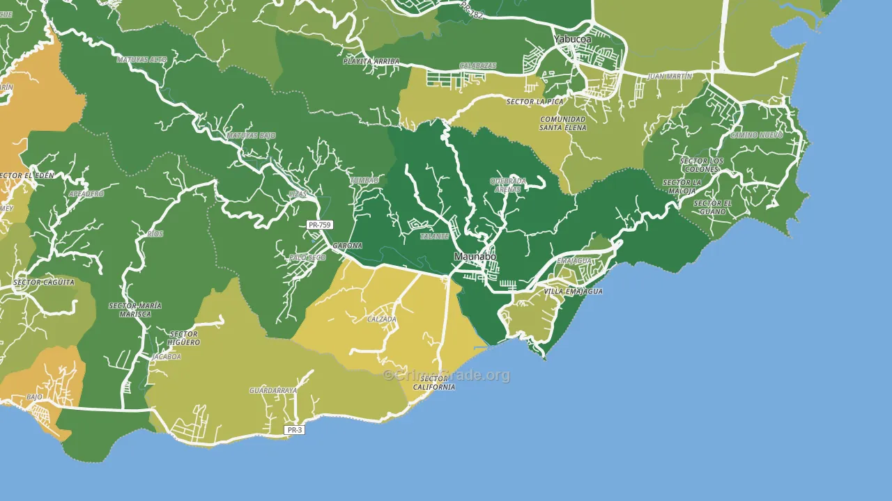 00707, PR Map of Drug-Related Crime Rates