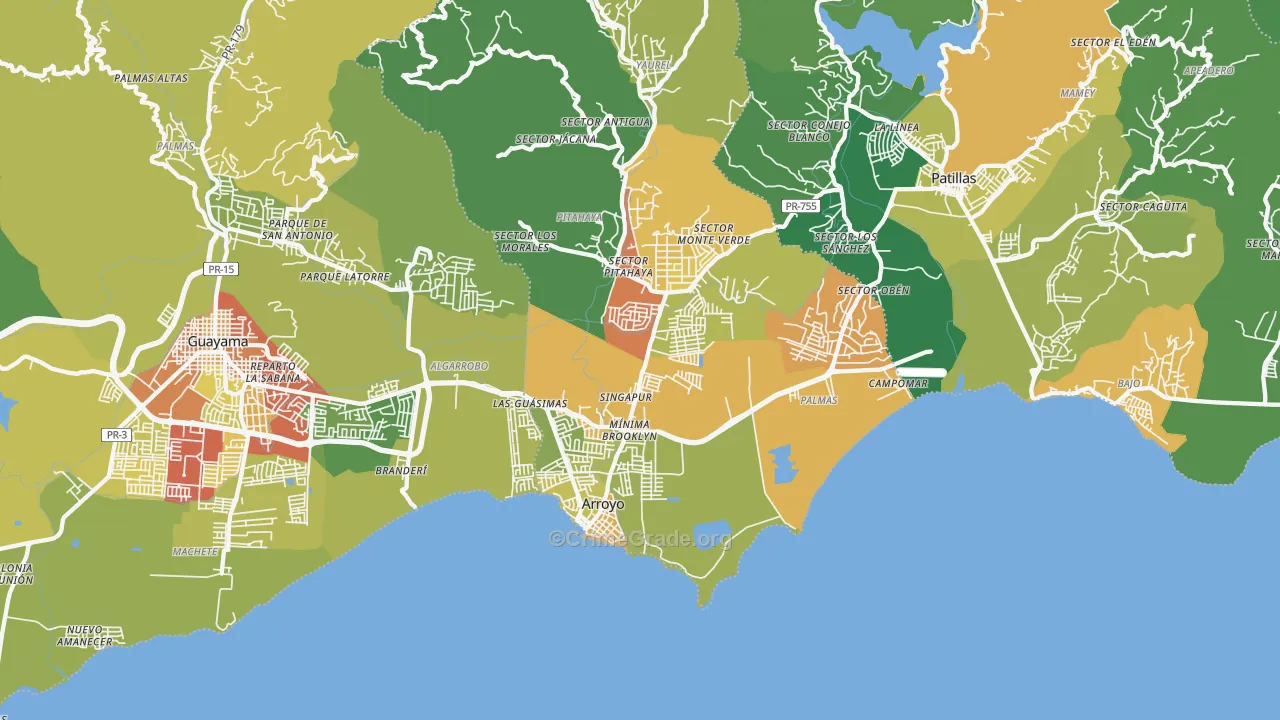 00714, PR Map of Drug-Related Crime Rates