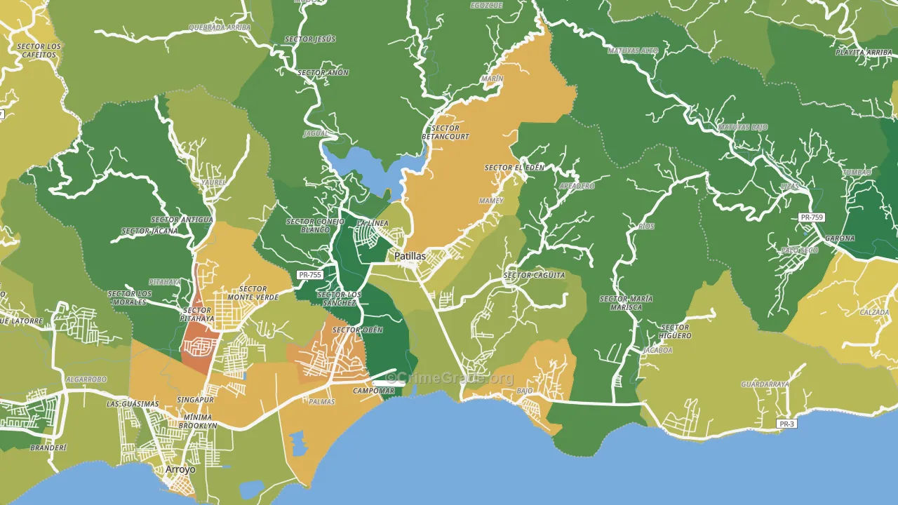 00723, PR Map of Drug-Related Crime Rates
