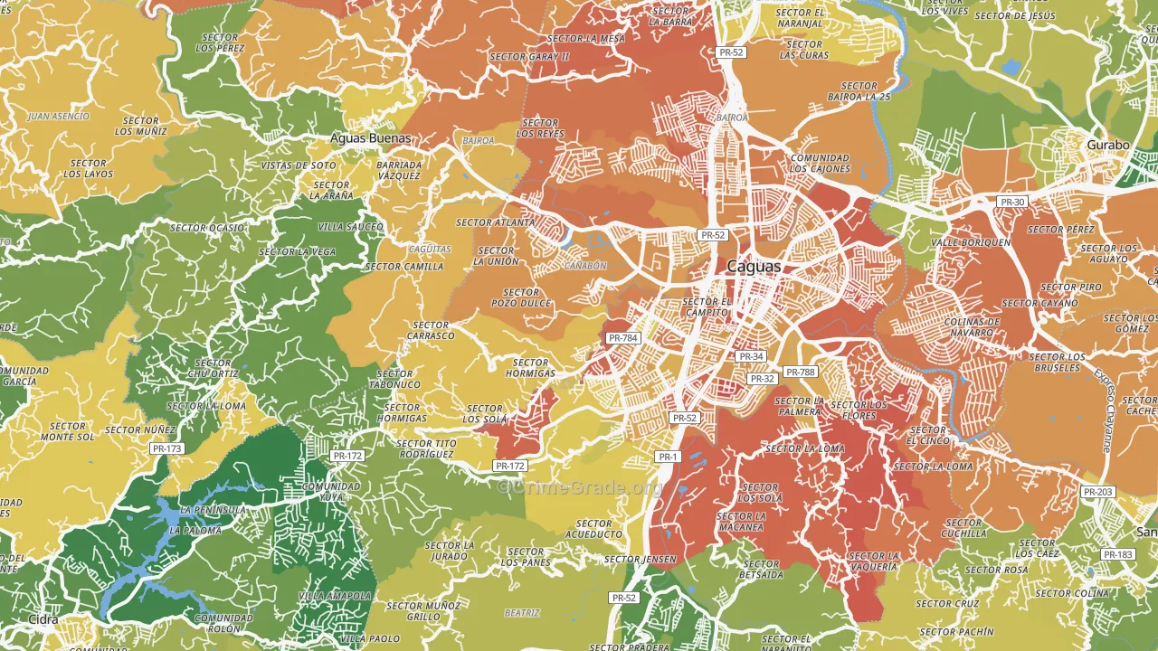 00727, PR Map of Drug-Related Crime Rates