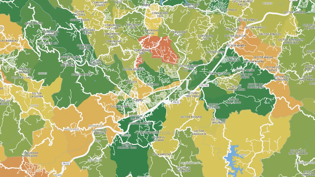 00736, PR Map of Drug-Related Crime Rates