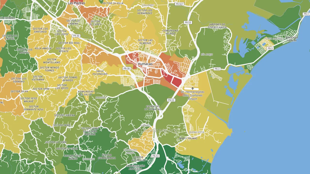 00791, PR Map of Drug-Related Crime Rates