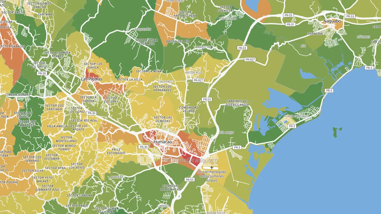 00792, PR Map of Drug-Related Crime Rates