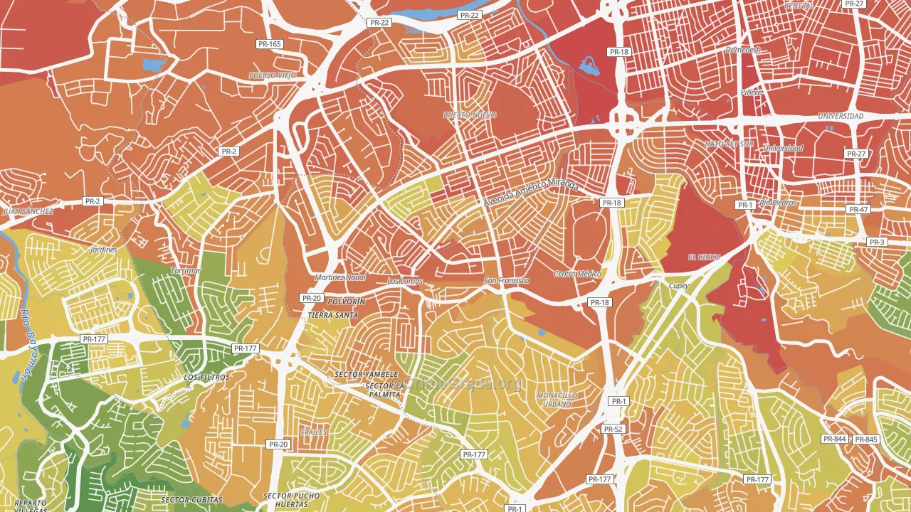 00921, PR Map of Drug-Related Crime Rates
