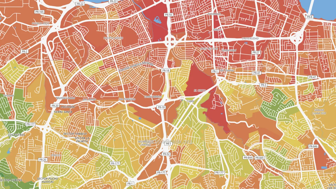 00927, PR Map of Drug-Related Crime Rates