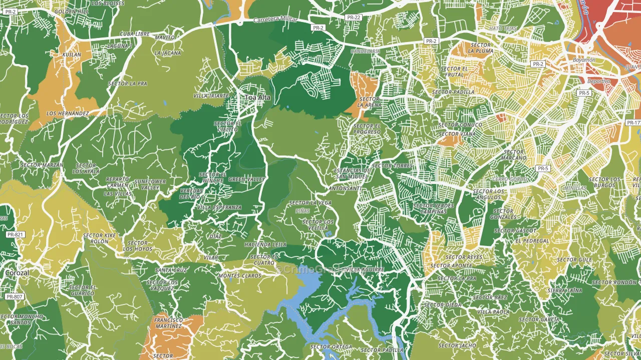 00953, PR Map of Drug-Related Crime Rates