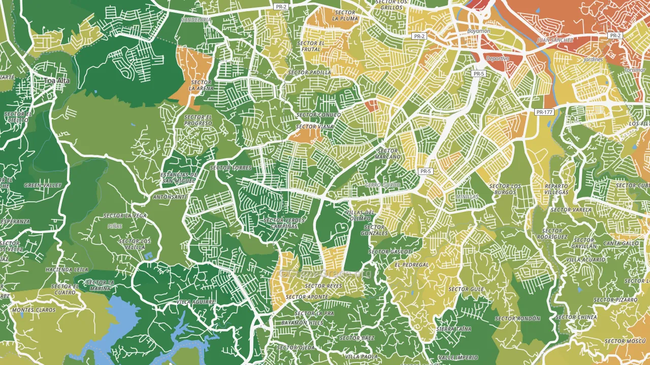 00957, PR Map of Drug-Related Crime Rates