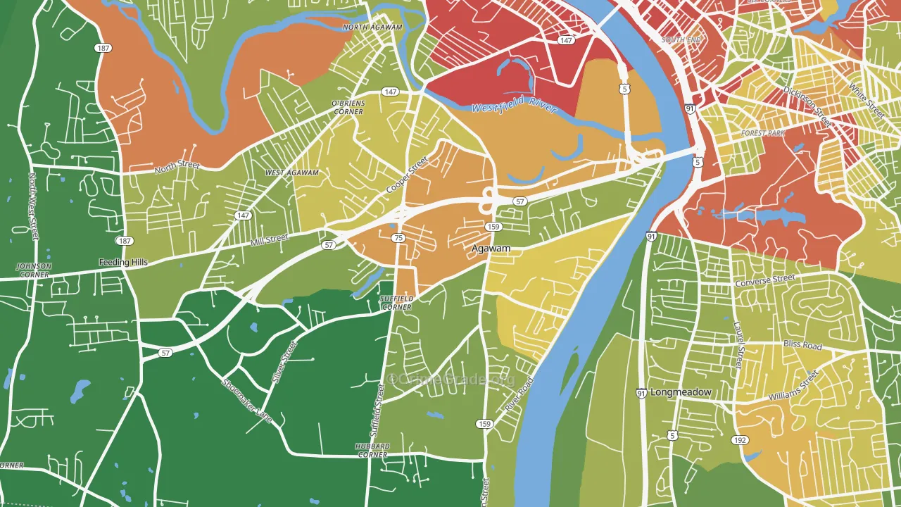 01001, MA Map of Drug-Related Crime Rates