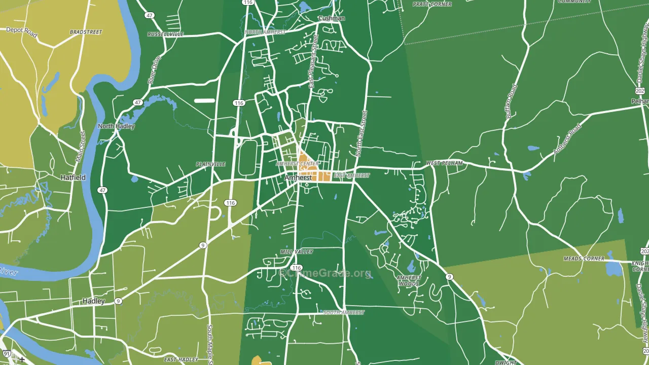01002, MA Map of Drug-Related Crime Rates