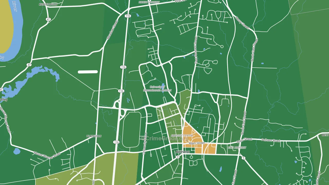 01003, MA Map of Drug-Related Crime Rates