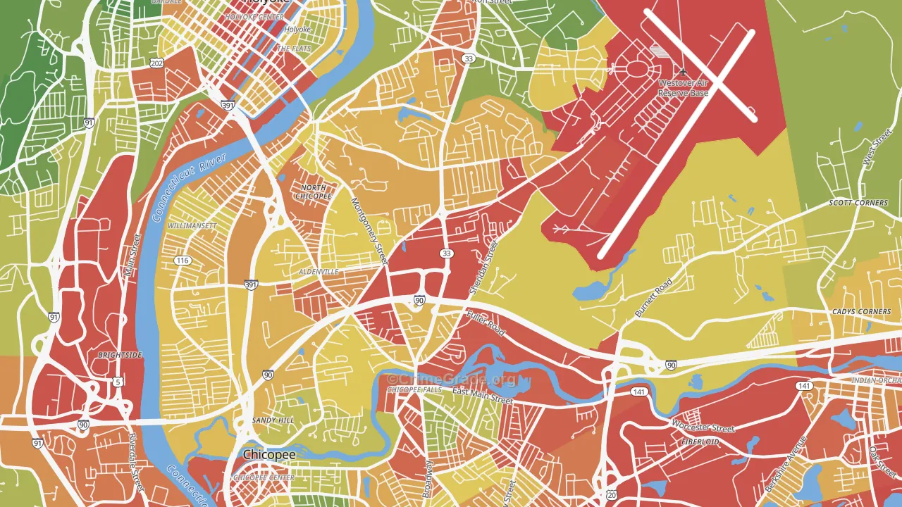01020, MA Map of Drug-Related Crime Rates