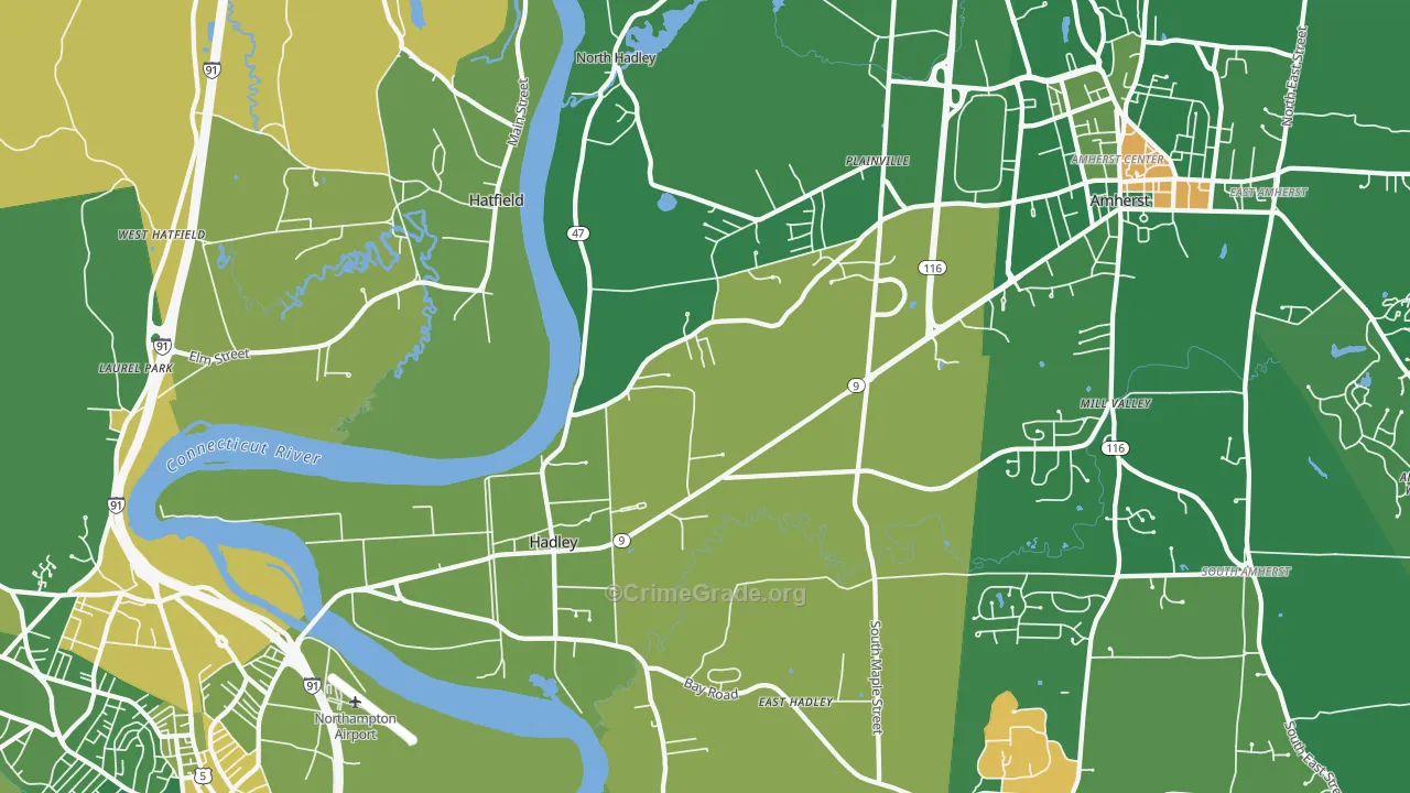 01035, MA Map of Drug-Related Crime Rates