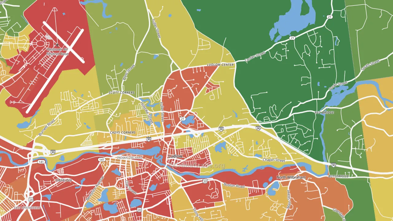 01056, MA Map of Drug-Related Crime Rates