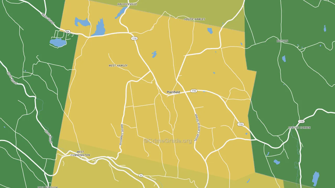 01070, MA Map of Drug-Related Crime Rates
