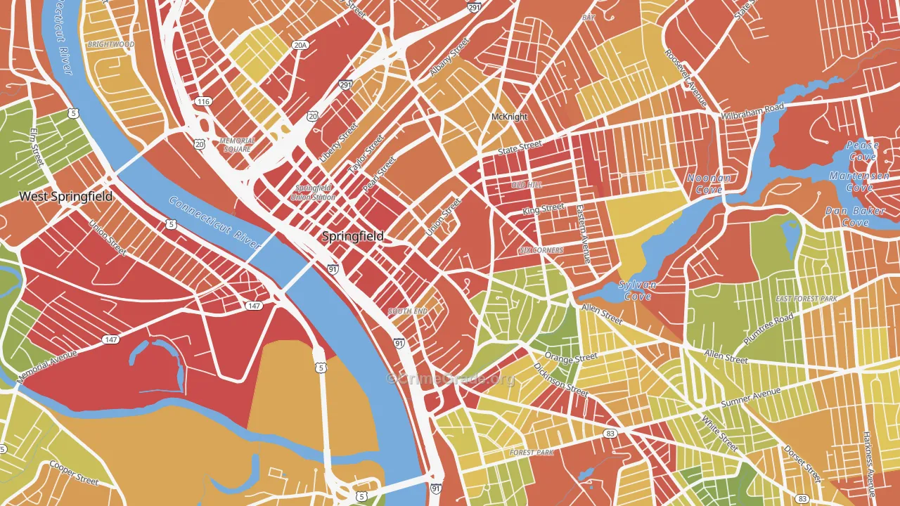 01105, MA Map of Drug-Related Crime Rates