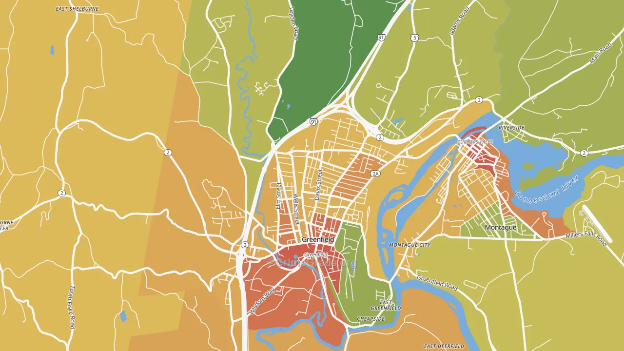 01301, MA Map of Drug-Related Crime Rates