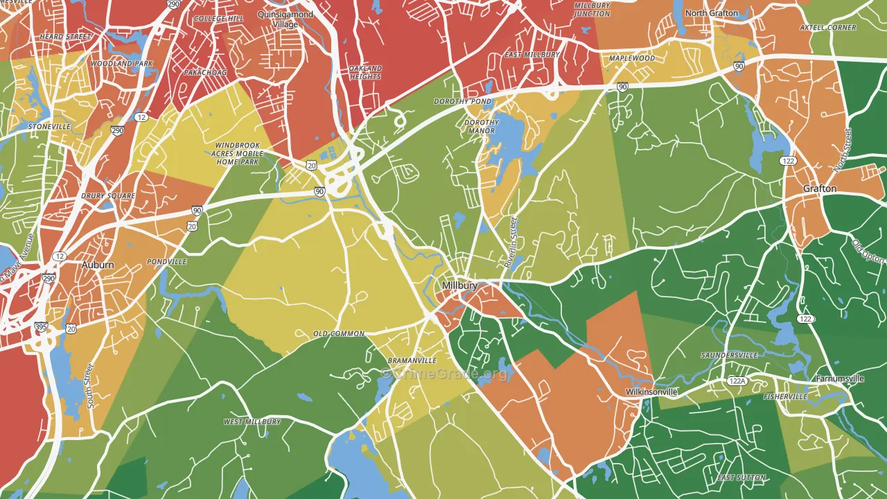 01527, MA Map of Drug-Related Crime Rates