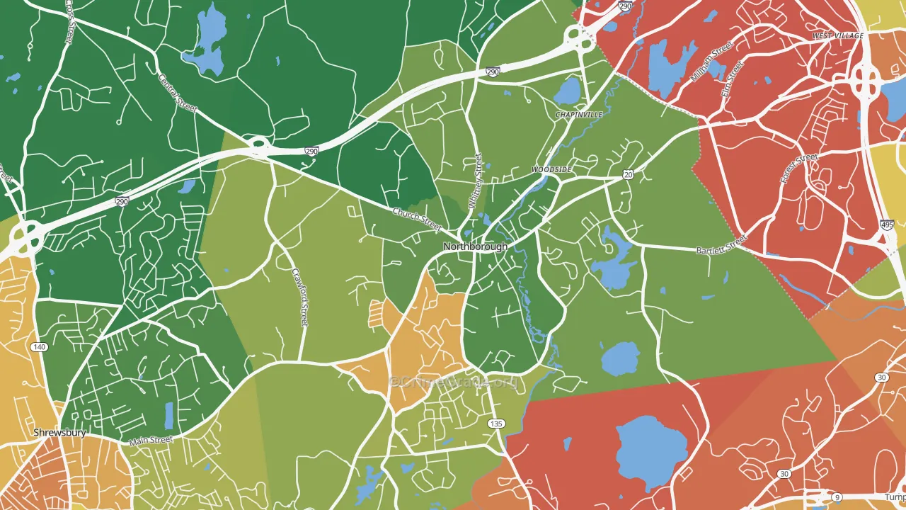 01532, MA Map of Drug-Related Crime Rates