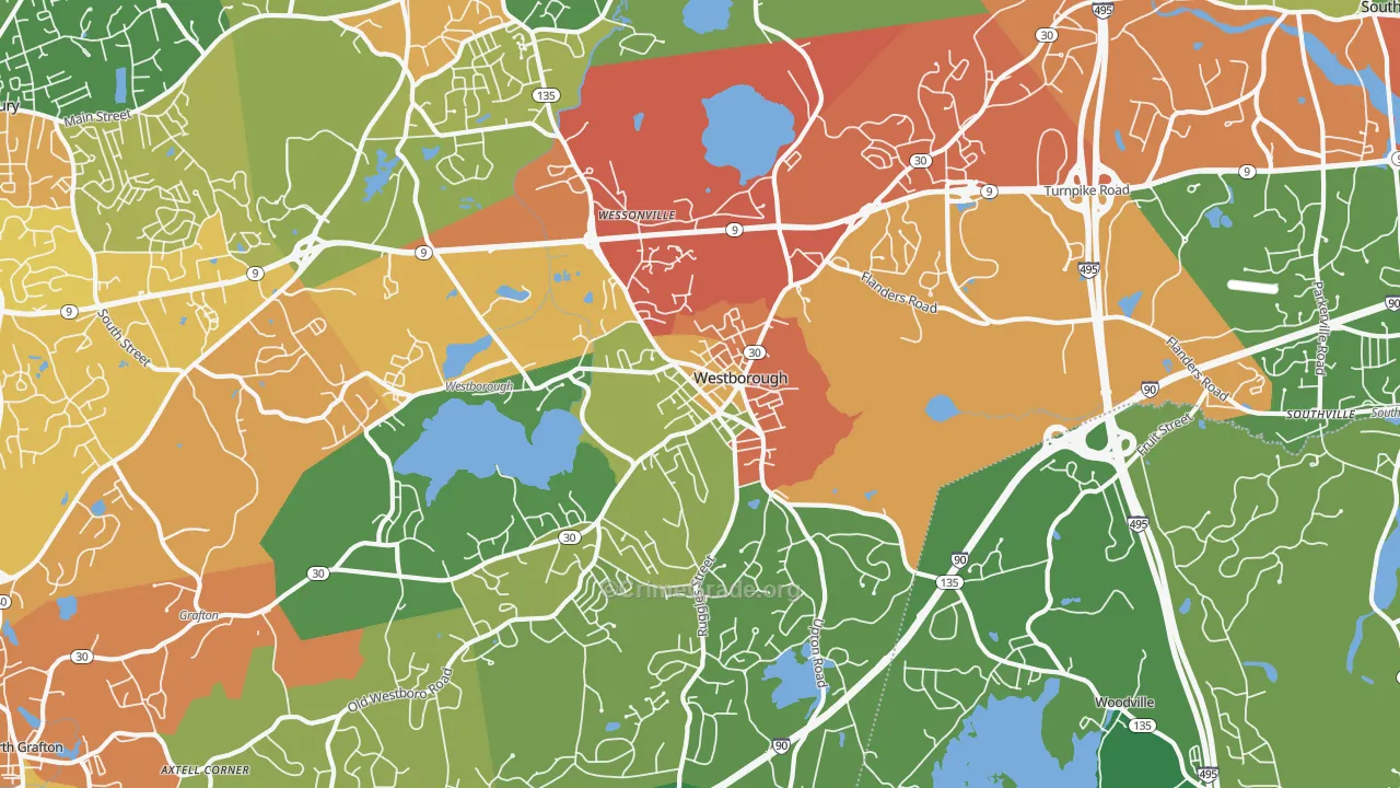 01581, MA Map of Drug-Related Crime Rates