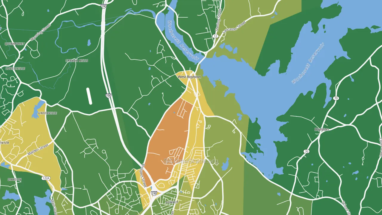 01583, MA Map of Drug-Related Crime Rates