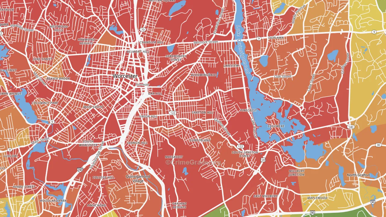 01604, MA Map of Drug-Related Crime Rates