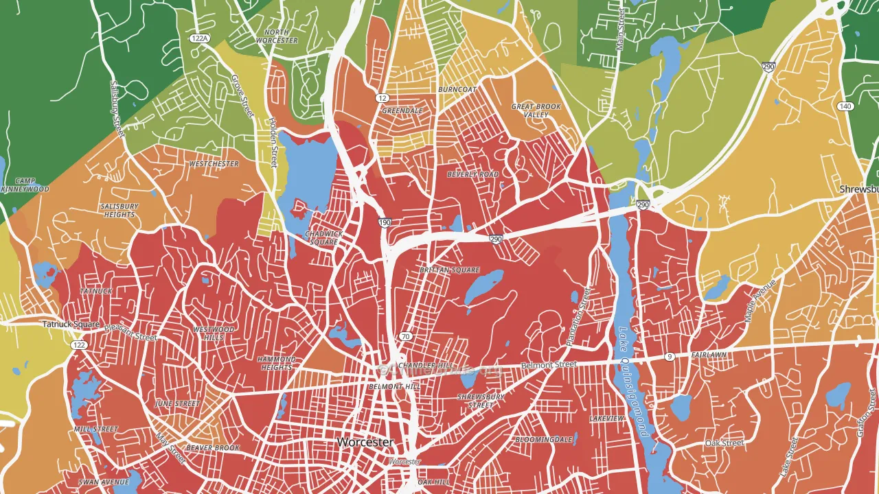 01605, MA Map of Drug-Related Crime Rates