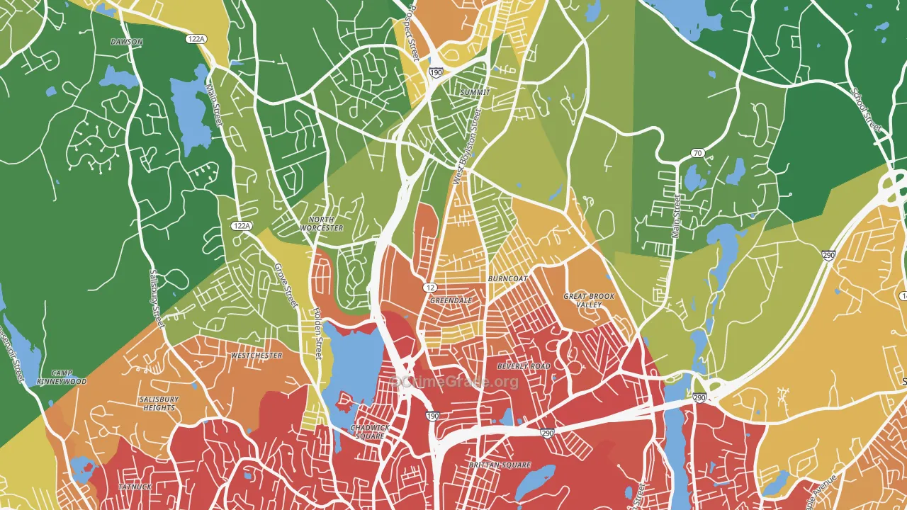 01606, MA Map of Drug-Related Crime Rates